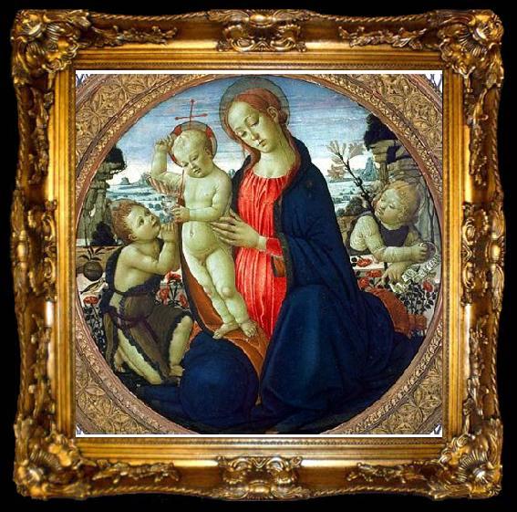 framed  JACOPO del SELLAIO Madonna and Child with Infant, St. John the Baptist and Attending Angel, ta009-2